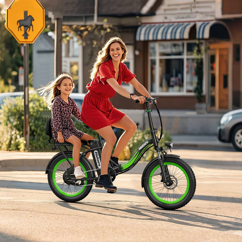Load image into Gallery viewer, Hidoes C1 folding electric bike, 750w commuter electric bike with passenger seat. The Hidoes C1 come with 48V 13Ah battery, max speed 40km/h, long range 35 km, max load 150kg.