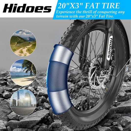 Hidoes C2 Folding electric bike for commuting with 20"x3" fat tire