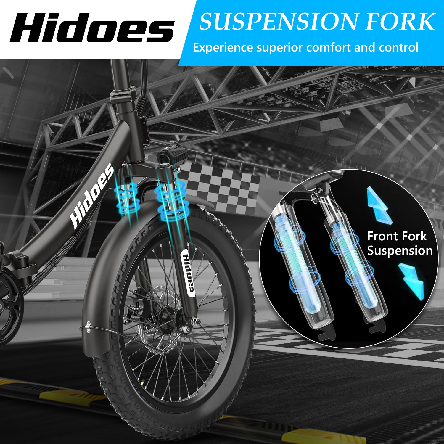 Hidoes C2 Folding electric bike for commuting with front fork suspension