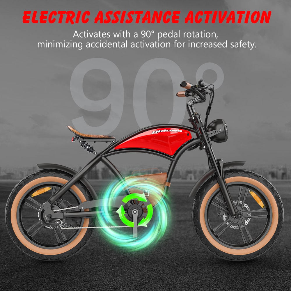 Hidoes® B10 1000W Electric Bike, Fat Tire Cruiser Electric Bike, 48V 13Ah Battery, Long Range 40 Miles