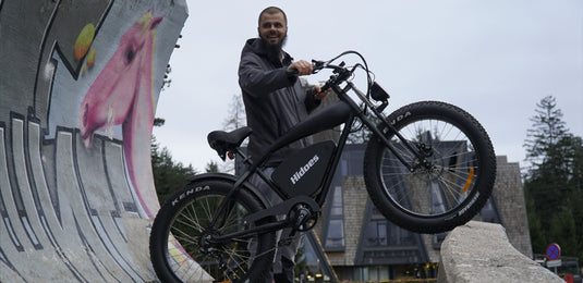 A man with his Hidoes B3 fat tire ebike and smile