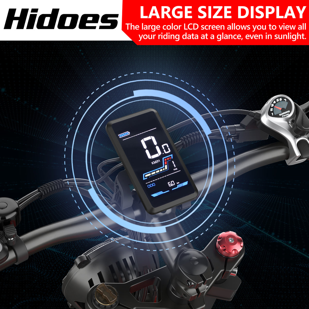 Hidoes B6 fat tire electric bike with large LCD Display