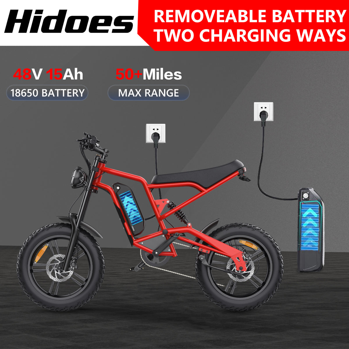 Hidoes B6 fat tire electric bike with 720Wh battery