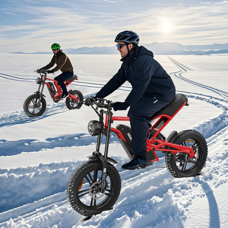 Chargez l&#39;image dans la visionneuse de la galerie, Vélo électrique Fat Bike Hidoes® B6 1200W, pneus larges 20&quot;x4&quot;, batterie 48V 15,6Ah, autonomie de 50 miles - Couleur rouge
