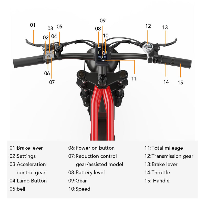 Laden Sie das Bild in Galerie -Viewer, Hidoes® B6 1200W Electric Fat Bike, 20&quot;x4&quot; Fat Tire eBike, 48V 15.6Ah Battery, 50 Miles Long Range - Red Color
